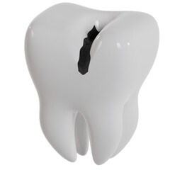 Broken Tooth Left View 3D Icon