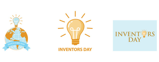 Vector illustration of inventors day, set flat vector modern illustration