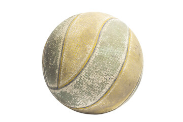 Old soccer balls on white background, clipping  paths