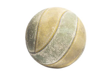Old soccer balls on white background, clipping  paths
