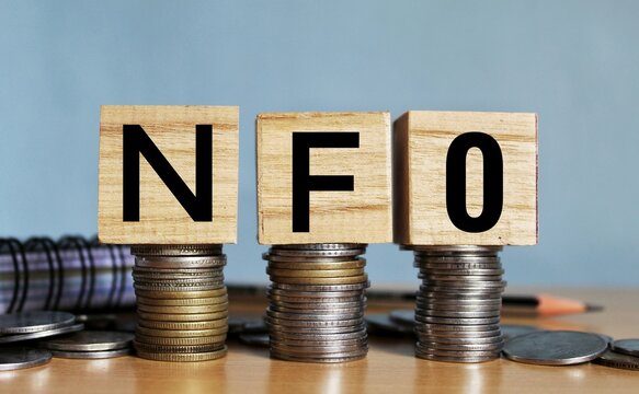 NFO concept, New fund offerings concept on wooden blocks. 