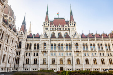 Fototapeta na wymiar Beautiful Hungarian Parliament Building at sunrise