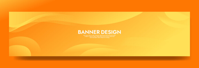 Abstract Yellow Fluid Banner Template. Modern background design. gradient color. Dynamic Waves. Liquid shapes composition. Fit for banners