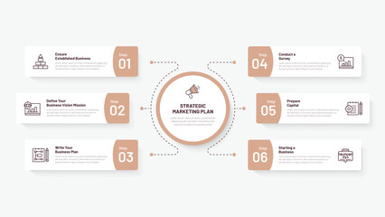Infographic template with six steps