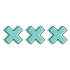 Teal Flat Geometric Memphis 9