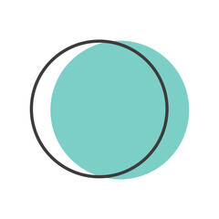 Teal Flat Geometric Memphis 6