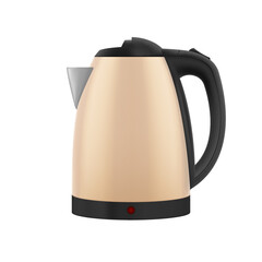 Household Electric Kettle with Closed Lid. Realistic Kitchen Appliance to Heat Water and Make Hot Drinks on White Backdrop