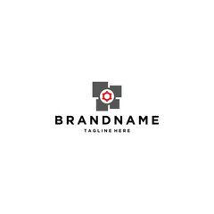 Square cog logo design template