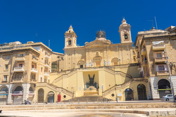 Birgu, Malta, 22 May 2022:  Old building in Birgu old town, one of the Three Cities of Malta