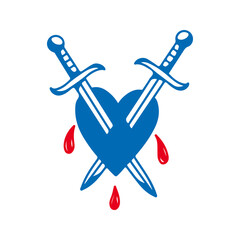 vector illustration of sword with heart
