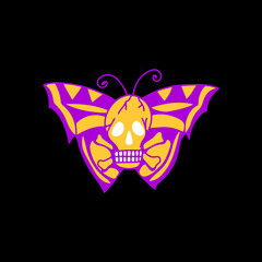 vector illustration of a butterfly with a skull