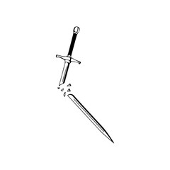 broken sword vector illustration concept