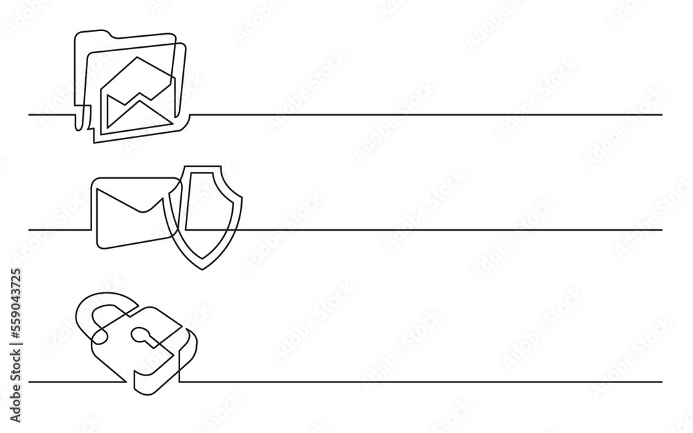 Sticker png image with transparent background of continuous line drawing of various business icons isolated 