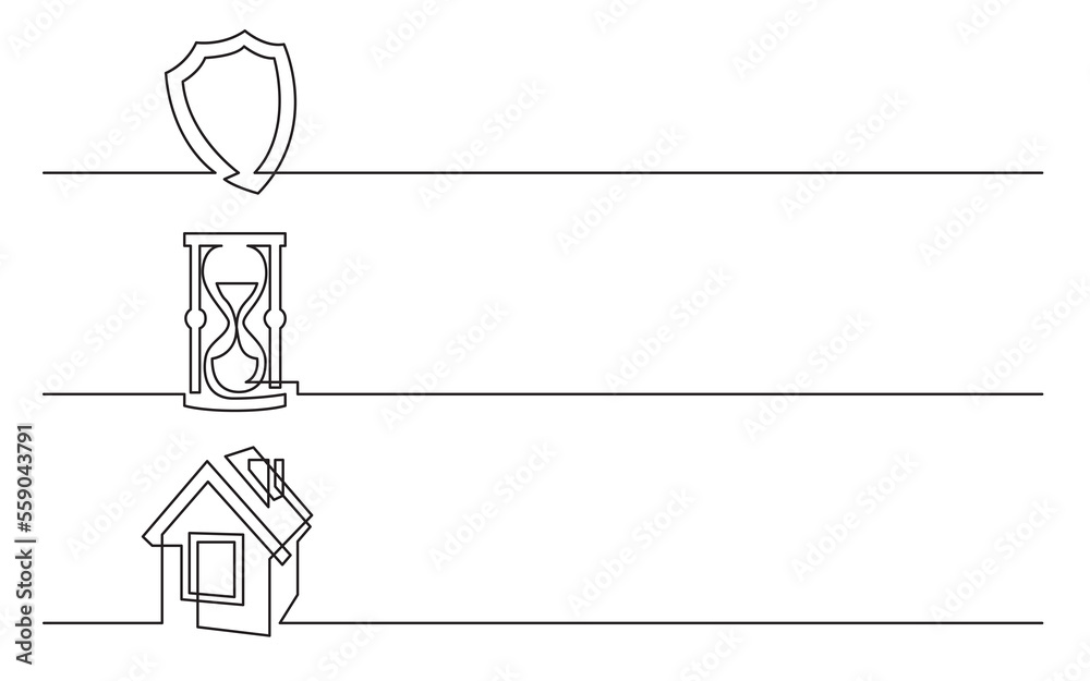 Wall mural png image with transparent background of continuous line drawing of various business icons isolated 