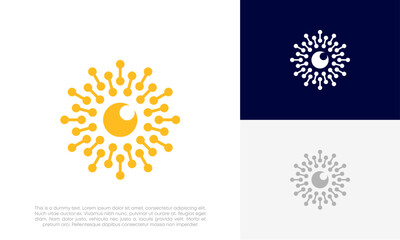 spark vision tech logo design vector