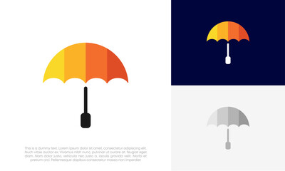 umbrella simple flat logo design vector © DevArt