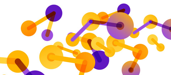 Abstract background. Round dots connected by lines. Trendy techno business template for wallpaper, banner, background or landing