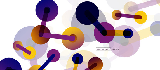 Abstract background. Round dots connected by lines. Trendy techno business template for wallpaper, banner, background or landing