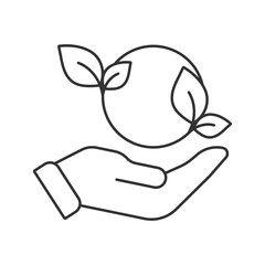 Eco friendly power vector icon. Line sign for mobile concept and web design. Symbol, logo illustration. Vector graphics