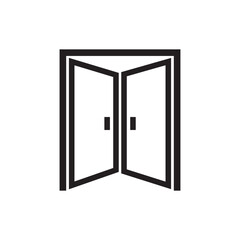 Door icon vector logo design template