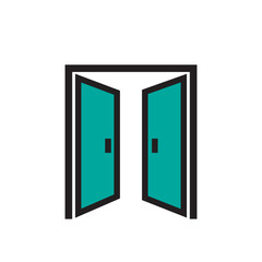 Door icon vector logo design template