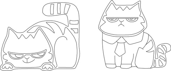  sketch vector illustration of cute cartoon cat