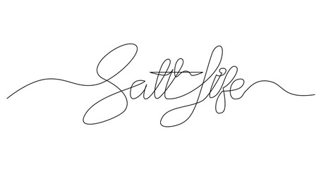 continuous line phrase salt life PNG image with transparent background
