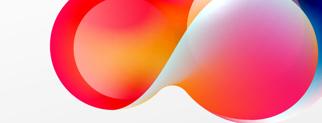 Fluid abstract background. Liquid color gradients composition. Round shapes and circle flowing design for wallpaper, banner, background or landing