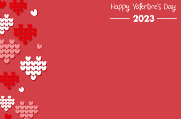 Many hearts vector for Valentine’s Day, February 14 Valentines greeting card design, heart love wallpaper background, love greeting card design, hearts on red background for Valentine’s Day.