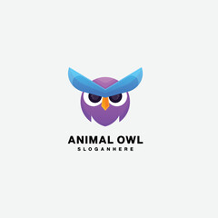 owl logo design gradient colorful illustration