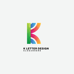 letter k design colorful logo template