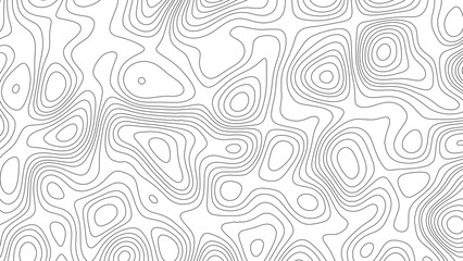 Grey outline topographic contour map abstract tech background