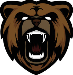  illustration vector graphic of bear head mascot good for logo sport ,t-shirt ,logo