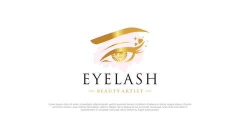 Eyelashes beauty logo vector concept design for fashion