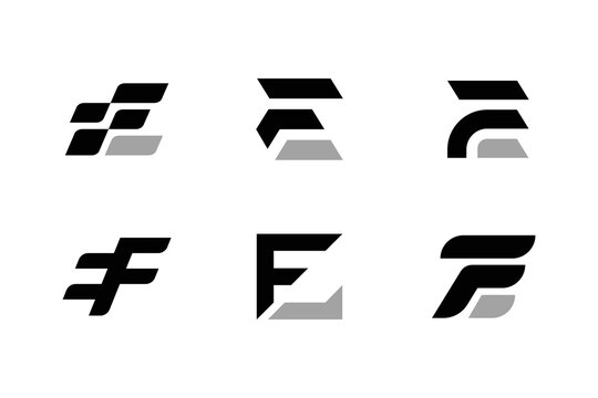 F EF FE logo design set in vector Awesome minimal trendy professional logo set design template.