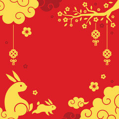 Naklejka na ściany i meble Chinese lunar new year vector background illustrations backdrop 