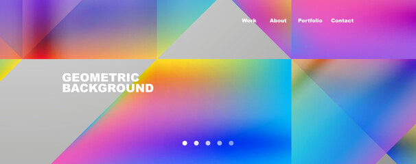 Trendy minimal geometric composition abstract background. Triangle fluid bright colors backdrop. Vector Illustration For Wallpaper, Banner, Background, Card, Book Illustration, landing page