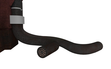 futuristic ATM with symbol dollar on a white background