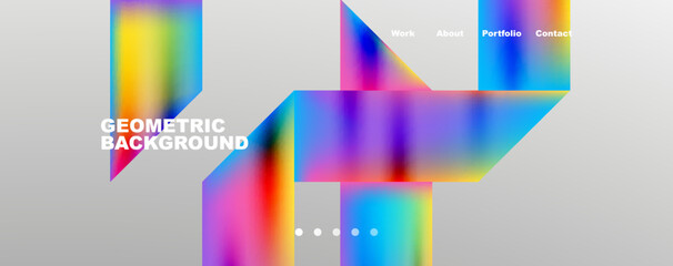 Trendy minimal geometric composition abstract background. Triangle fluid bright colors backdrop. Vector Illustration For Wallpaper, Banner, Background, Card, Book Illustration, landing page