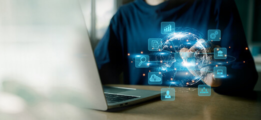 AI learning and business artificial intelligence, modern , transformation of ideas and the adoption of technology in business in the digital age, enhancing global business capabilities , Ai.