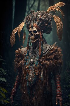 witch doctor old mediaval road full body