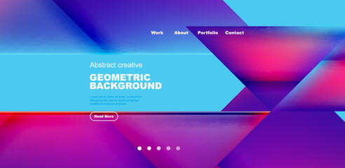 Fototapeta premium Dynamic triangle design with fluid gradient colors abstract background