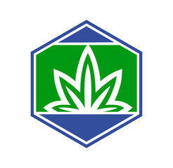Geometric  Cannabis Logo vector Icon