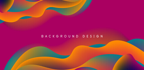 Abstract background fluid bubbles and wave elements. Template for covers, templates, flyers, placards, brochures, banners