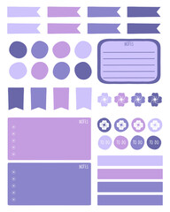 Obraz premium Set of planner stickers. Printable Planner Stickers. Planners and weekly days label. Bullet journal stickers, planner, scrapbook stickers design.