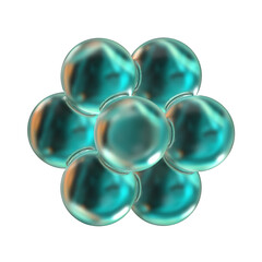 High resolution 3D render of Abstract shape 3D design with glass material, with transparent background