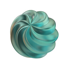 High resolution 3D render of Abstract shape 3D design with glass material, with transparent background