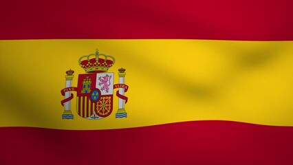 Spain Waving Flag Background Animation. Looping seamless 3D animation. Motion Graphic - Powered by Adobe