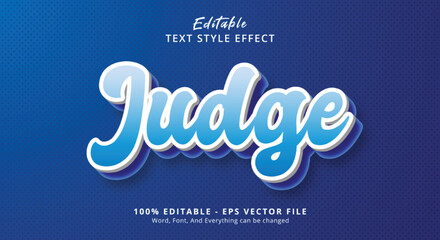 Blue Color Judge Text Style Effect, Editable Text Effect