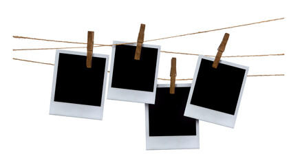 blank photo frames on rope - 559053364